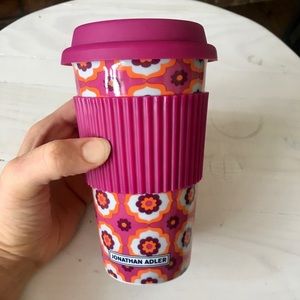 Jonathan Adler Dining - Jonathan Adler Floral Travel Mug w/Silicone Lid Jonathan Adler Dining - Jonathan Adler Floral Travel Mug w/Silicone Lid
